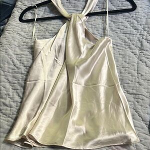 Banana Republic Cream Satin Halter Top